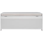 Banc de rangement ottoman rembourré avec armoire à 3 portes persiennes