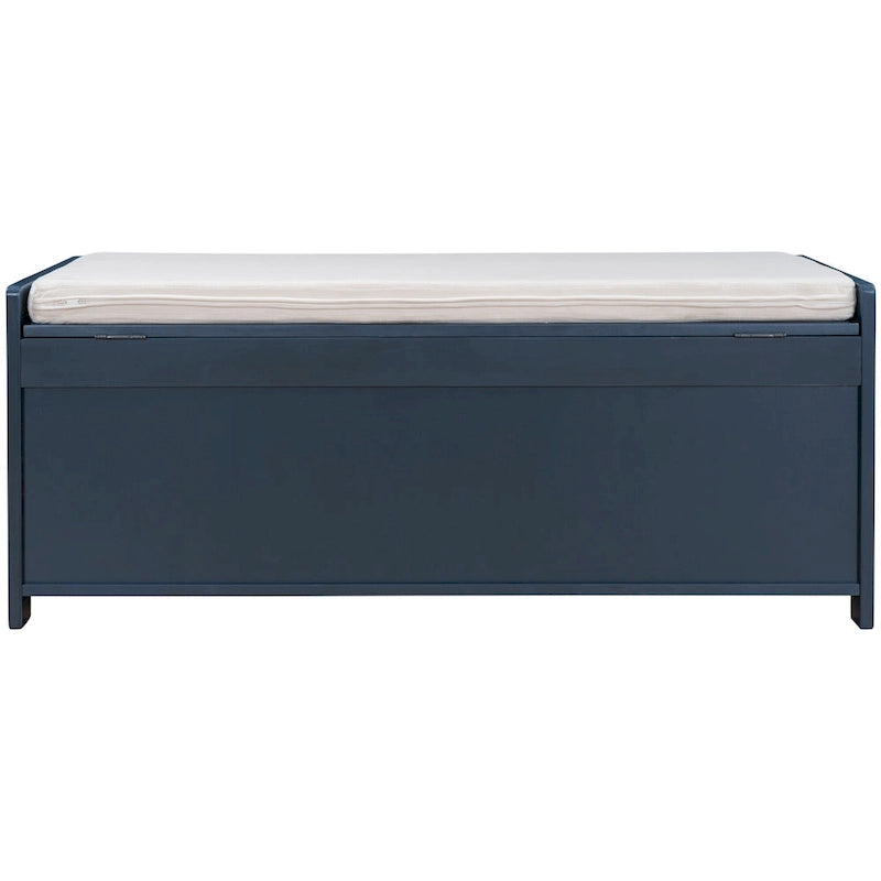 Banc de rangement ottoman rembourré avec armoire à 3 portes persiennes