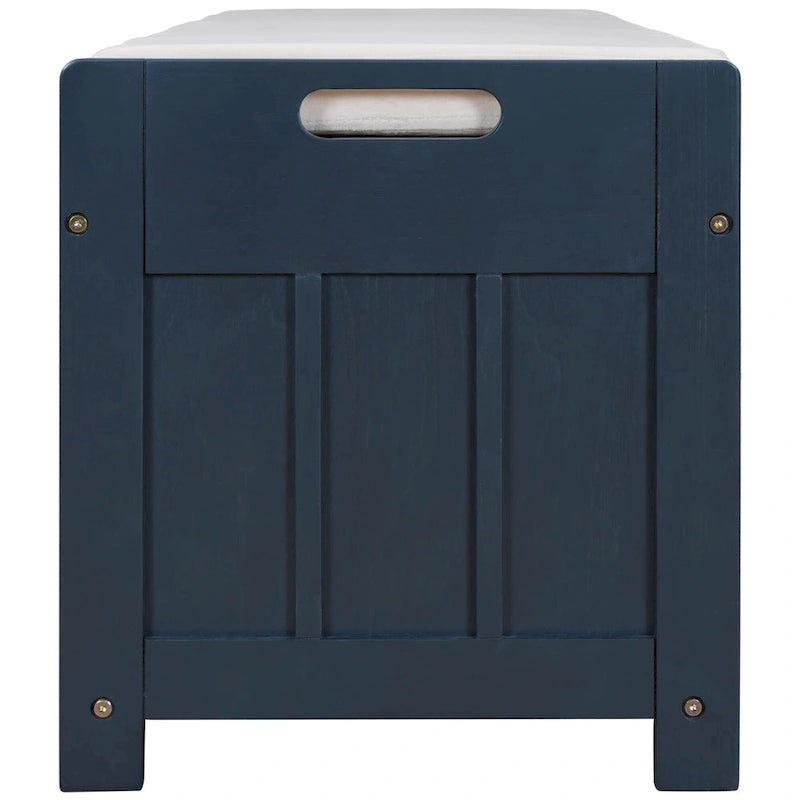 Banc de rangement ottoman rembourré avec armoire à 3 portes persiennes
