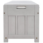 Banc de rangement ottoman rembourré avec armoire à 3 portes persiennes