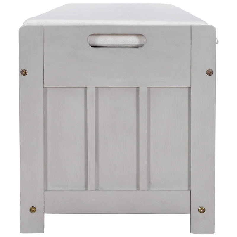 Banc de rangement ottoman rembourré avec armoire à 3 portes persiennes