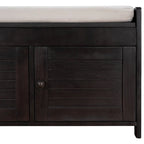 Banc de rangement ottoman rembourré avec armoire à 3 portes persiennes
