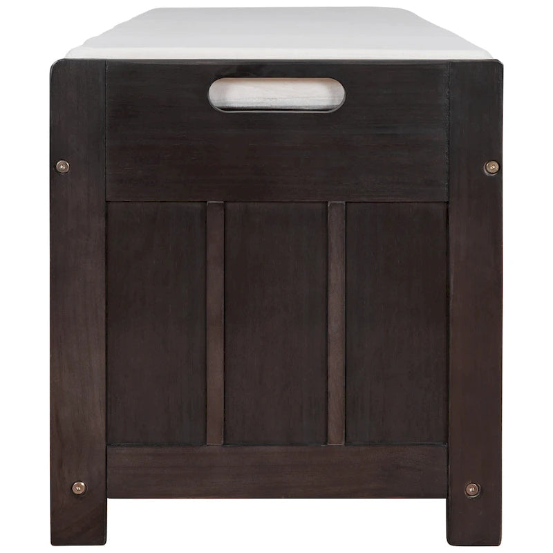 Banc de rangement ottoman rembourré avec armoire à 3 portes persiennes