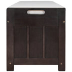 Banc de rangement ottoman rembourré avec armoire à 3 portes persiennes