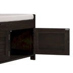 Banc de rangement ottoman rembourré avec armoire à 3 portes persiennes