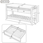 Meuble à chaussures avec assise capitonnée et tiroirs, banc de rangement multifonction pour entrée
