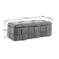 Pouffre de rangement, Banc de bout de lit de chambre à coucher, Pouffre de rangement rembourré en tissu
