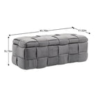 Pouffre de rangement, Banc de bout de lit de chambre à coucher, Pouffre de rangement rembourré en tissu
