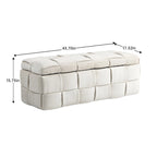 Pouffre de rangement, Banc de bout de lit de chambre à coucher, Pouffre de rangement rembourré en tissu