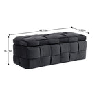 Pouffre de rangement, Banc de bout de lit de chambre à coucher, Pouffre de rangement rembourré en tissu