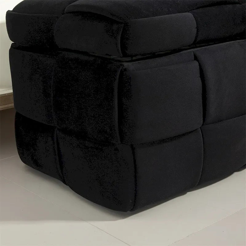 Pouffre de rangement, Banc de bout de lit de chambre à coucher, Pouffre de rangement rembourré en tissu