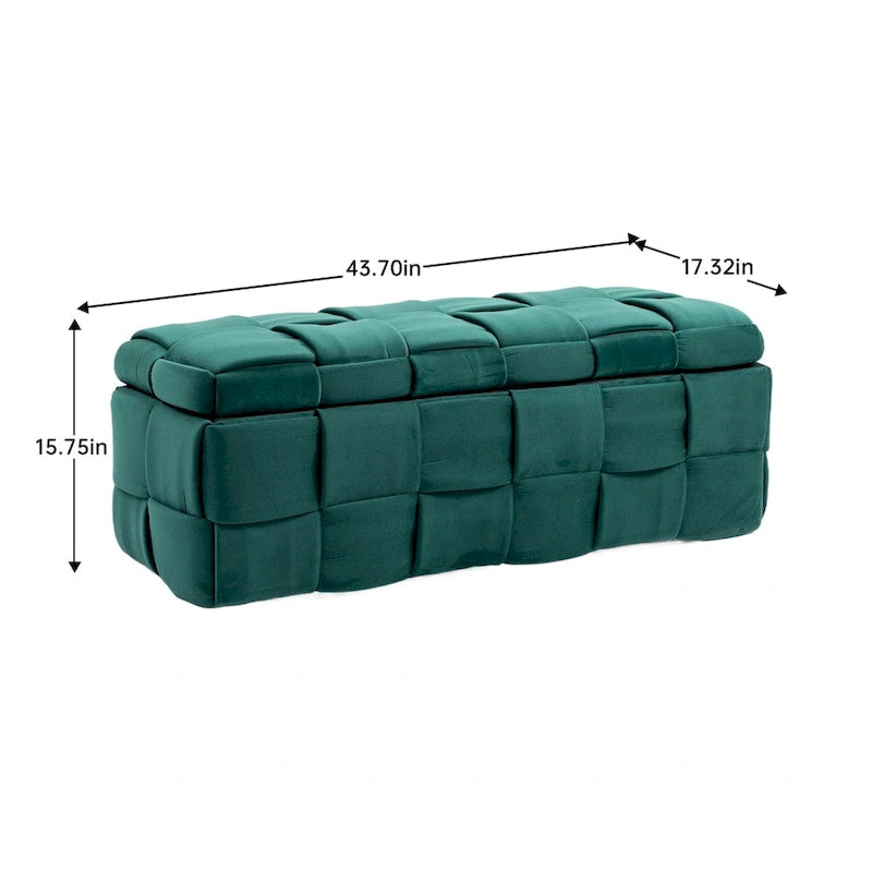 Pouffre de rangement, Banc de bout de lit de chambre à coucher, Pouffre de rangement rembourré en tissu