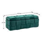 Pouffre de rangement, Banc de bout de lit de chambre à coucher, Pouffre de rangement rembourré en tissu