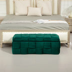 Pouffre de rangement, Banc de bout de lit de chambre à coucher, Pouffre de rangement rembourré en tissu