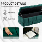 Pouffre de rangement, Banc de bout de lit de chambre à coucher, Pouffre de rangement rembourré en tissu