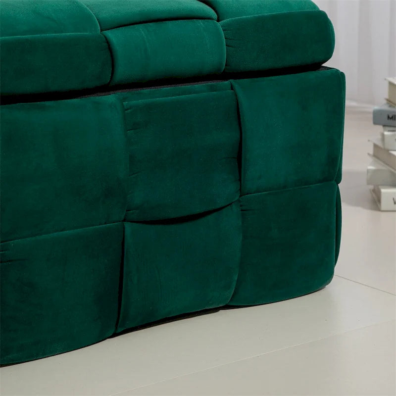 Pouffre de rangement, Banc de bout de lit de chambre à coucher, Pouffre de rangement rembourré en tissu