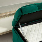 Pouffre de rangement, Banc de bout de lit de chambre à coucher, Pouffre de rangement rembourré en tissu