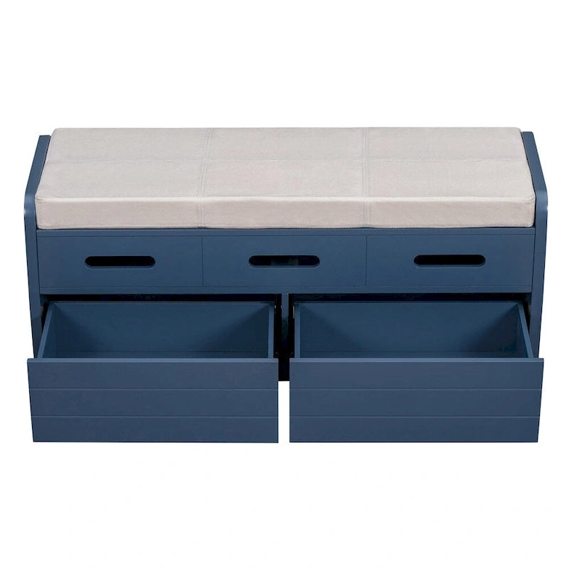 Banc de rangement rustique avec 2 tiroirs, espace de rangement dissimulé, banc à chaussures