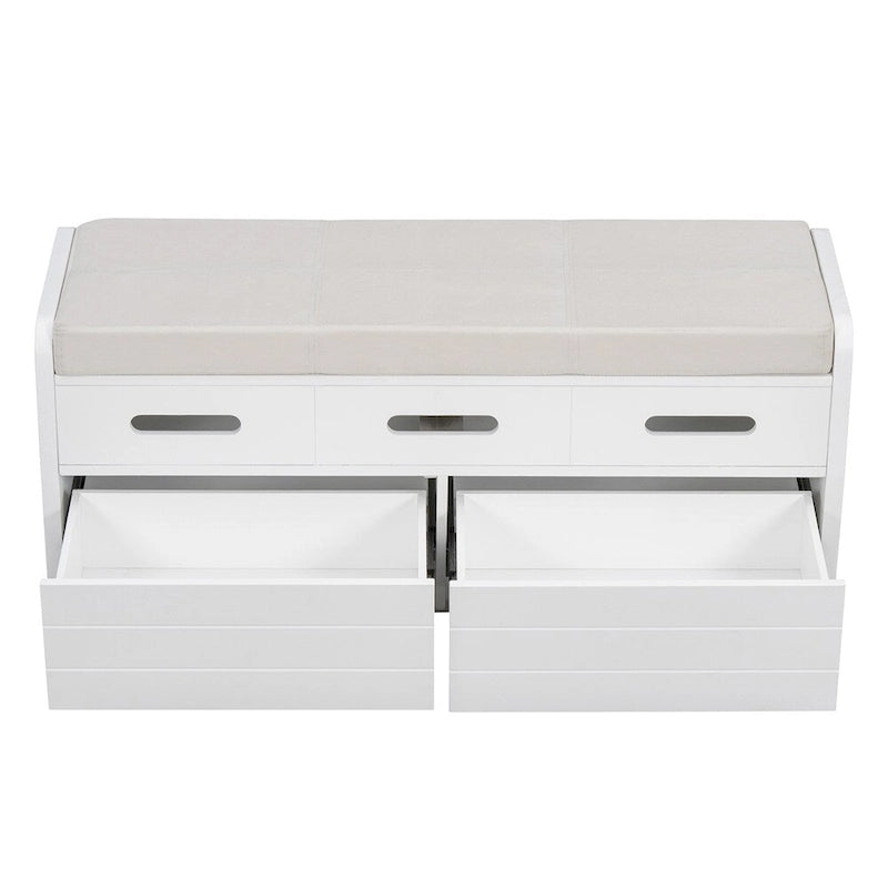 Banc de rangement rustique avec 2 tiroirs, espace de rangement dissimulé, banc à chaussures