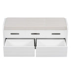 Banc de rangement rustique avec 2 tiroirs, espace de rangement dissimulé, banc à chaussures