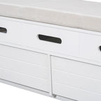 Banc de rangement rustique avec 2 tiroirs, espace de rangement dissimulé, banc à chaussures