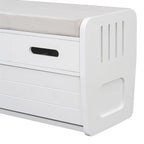 Banc de rangement rustique avec 2 tiroirs, espace de rangement dissimulé, banc à chaussures