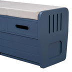 Banc de rangement rustique avec 2 tiroirs, espace de rangement dissimulé, banc à chaussures