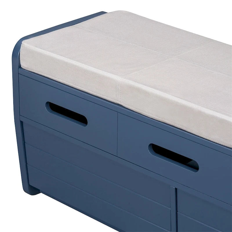 Banc de rangement rustique avec 2 tiroirs, espace de rangement dissimulé, banc à chaussures