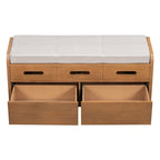 Banc de rangement rustique avec 2 tiroirs, espace de rangement dissimulé, banc à chaussures