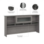 Gris cendré / Gris chiné / Blanc / Gris moderne – Armoire de rangement de bureau, 1 personne