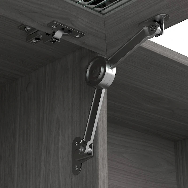 Gris cendré / Gris chiné / Blanc / Gris moderne – Armoire de rangement de bureau, 1 personne