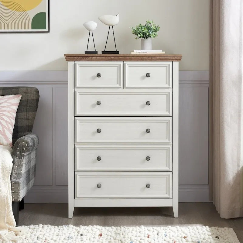 Commode moderne à 6 tiroirs, Organisateur de placards à 6 tiroirs - 31,50 * 15,75 * 44,29
