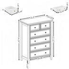 Commode moderne à 6 tiroirs, Organisateur de placards à 6 tiroirs - 31,50 * 15,75 * 44,29