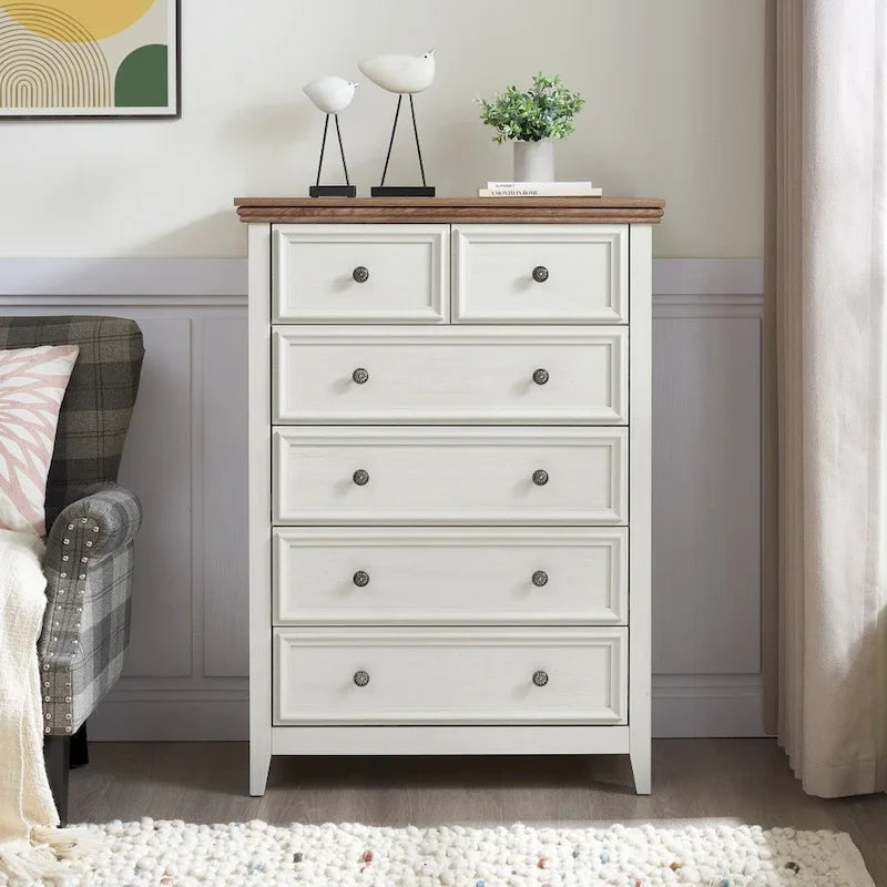 Commode moderne à 6 tiroirs, Organisateur de placards à 6 tiroirs - 31,50 * 15,75 * 44,29