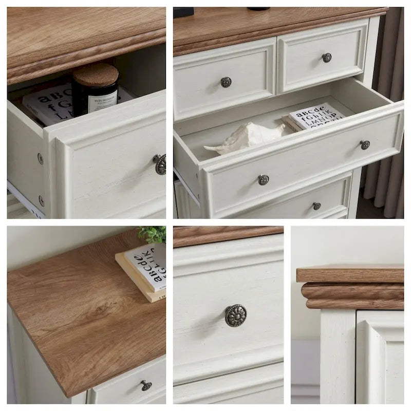 Commode moderne à 6 tiroirs, Organisateur de placards à 6 tiroirs - 31,50 * 15,75 * 44,29