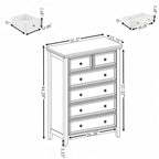 Commode moderne à 6 tiroirs, Organisateur de placards à 6 tiroirs - 31,50 * 15,75 * 44,29