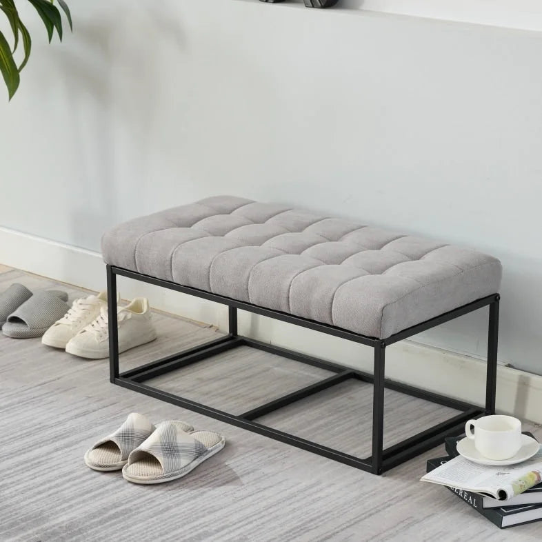 Banc de rangement ottoman, repose-pieds avec pieds, 40,6 x 76,2 x 40,9 cm, banc de bout de lit, coffre de rangement, charge maximale de 300 kg