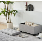 Banc de rangement ottoman, repose-pieds avec pieds, 40,6 x 76,2 x 40,9 cm, banc de bout de lit, coffre de rangement, charge maximale de 300 kg