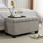 Banc de rangement ottoman, repose-pieds avec pieds, 40,6 x 76,2 x 40,9 cm, banc de bout de lit, coffre de rangement, charge maximale de 300 kg
