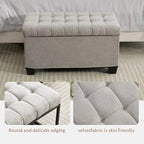 Banc de rangement ottoman, repose-pieds avec pieds, 40,6 x 76,2 x 40,9 cm, banc de bout de lit, coffre de rangement, charge maximale de 300 kg