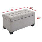 Banc de rangement ottoman, repose-pieds avec pieds, 40,6 x 76,2 x 40,9 cm, banc de bout de lit, coffre de rangement, charge maximale de 300 kg