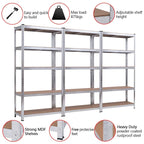 Étagère de rangement robuste en acier à 5 niveaux pour garage, 90,17 x 40,03 x 180,34 cm (L x l x H)