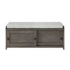 Banc de rangement en bois avec armoires, 49 cm H x 119 cm L x 39 cm P
