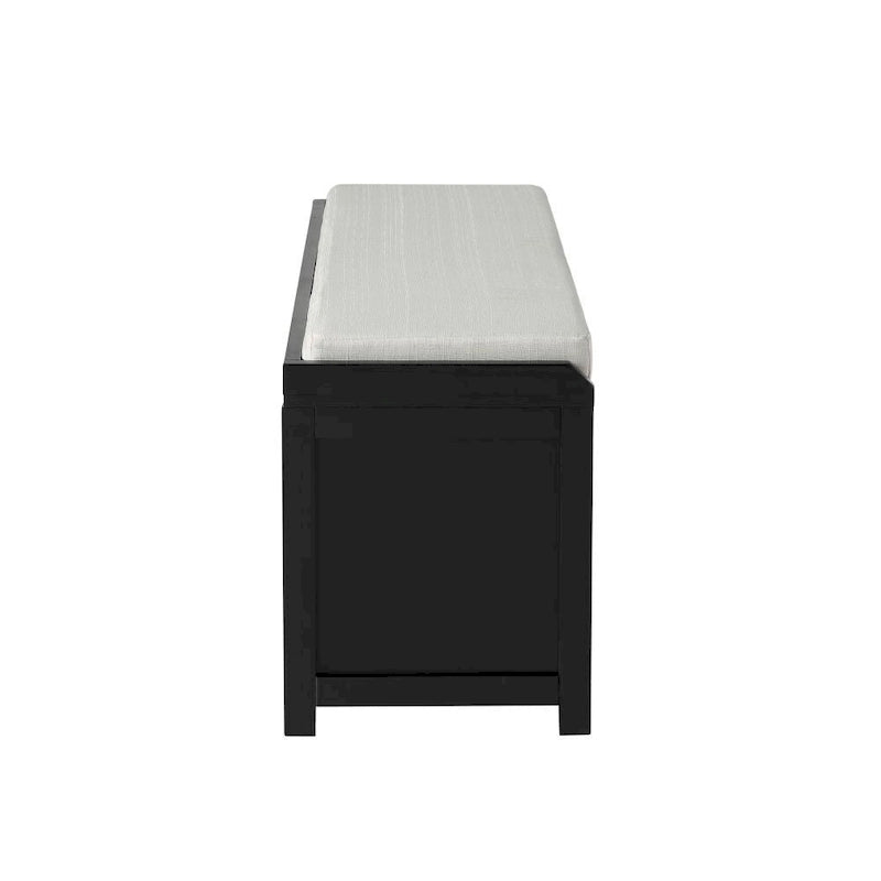 Banc de rangement en bois avec armoires, 49 cm H x 119 cm L x 39 cm P