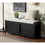 Banc de rangement en bois avec armoires, 49 cm H x 119 cm L x 39 cm P