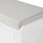 Banc de rangement en bois avec armoires, 49 cm H x 119 cm L x 39 cm P
