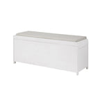 Banc de rangement en bois avec armoires, 49 cm H x 119 cm L x 39 cm P