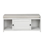 Banc de rangement en bois avec armoires, 49 cm H x 119 cm L x 39 cm P
