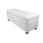Banc de rangement pour chaussures en vinyle blanc de style moderne du milieu du siècle