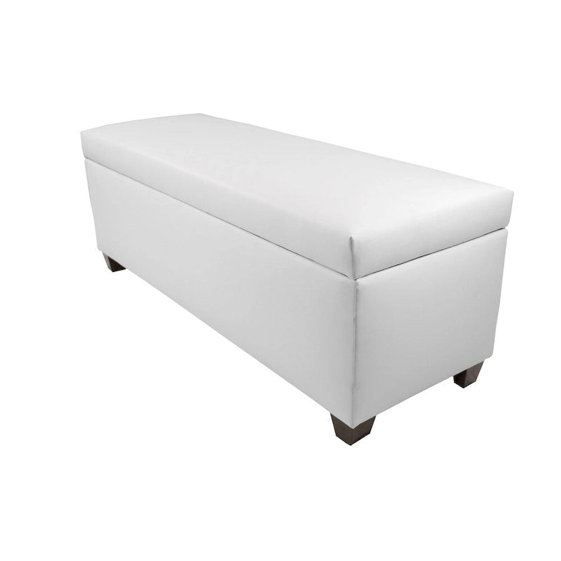 Banc de rangement pour chaussures en vinyle blanc de style moderne du milieu du siècle